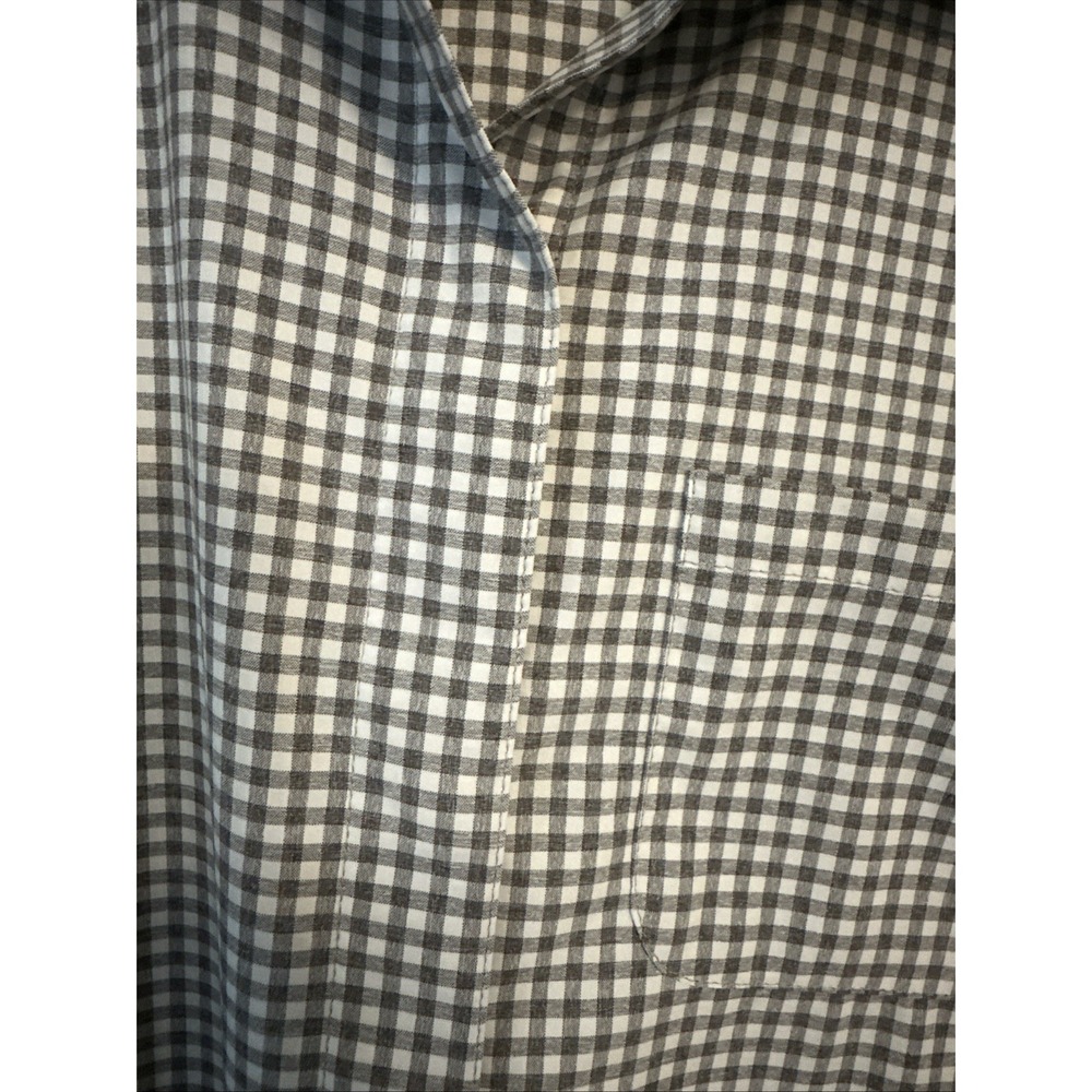 Title Nine Women's Snap Up Shirt Gray Check Long Sleeve With Pockets Size Medium - Picture 3 of 11